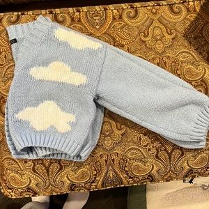 blue cloud cropped cardigan